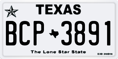 TX license plate BCP3891
