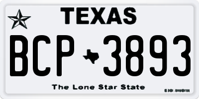TX license plate BCP3893