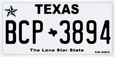 TX license plate BCP3894