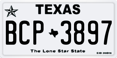 TX license plate BCP3897