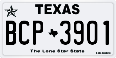 TX license plate BCP3901