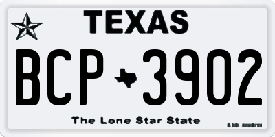 TX license plate BCP3902