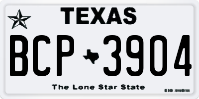 TX license plate BCP3904
