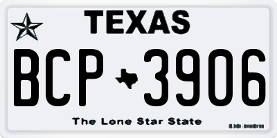 TX license plate BCP3906