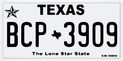 TX license plate BCP3909