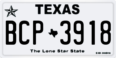 TX license plate BCP3918