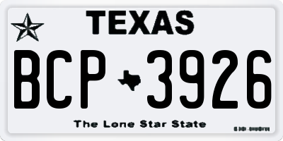 TX license plate BCP3926