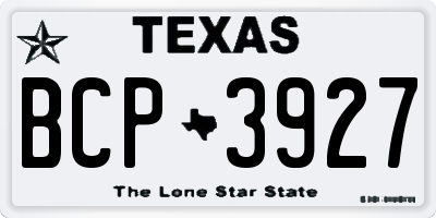 TX license plate BCP3927