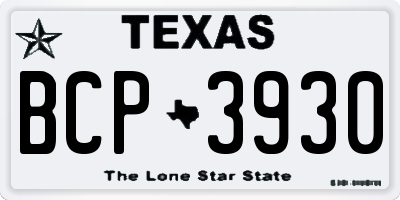 TX license plate BCP3930