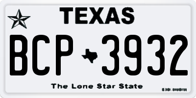 TX license plate BCP3932
