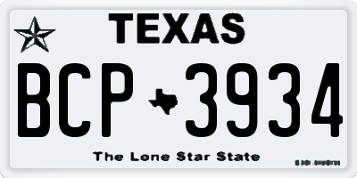 TX license plate BCP3934