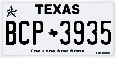 TX license plate BCP3935