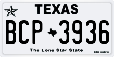 TX license plate BCP3936