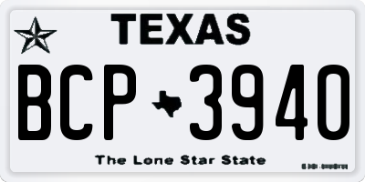 TX license plate BCP3940