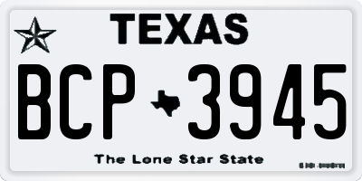 TX license plate BCP3945