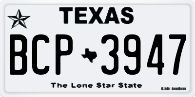 TX license plate BCP3947