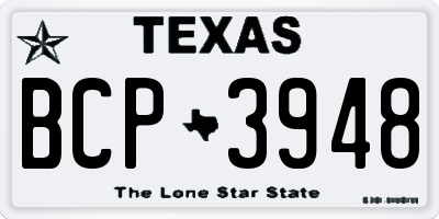TX license plate BCP3948