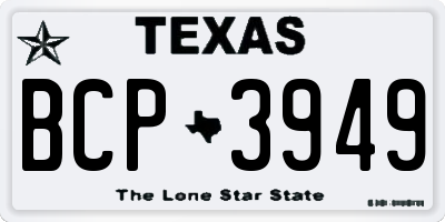 TX license plate BCP3949
