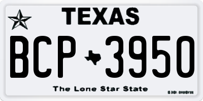 TX license plate BCP3950