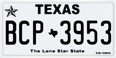 TX license plate BCP3953