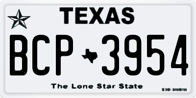 TX license plate BCP3954