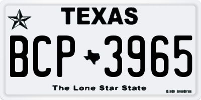 TX license plate BCP3965