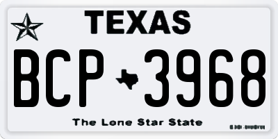 TX license plate BCP3968