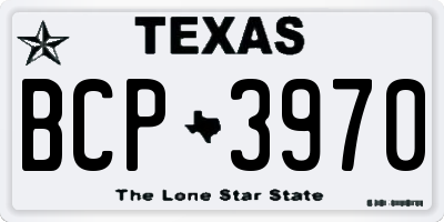 TX license plate BCP3970