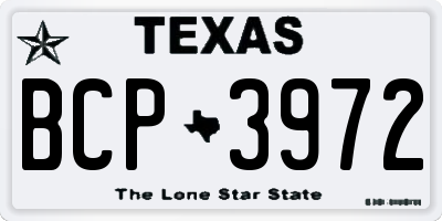 TX license plate BCP3972