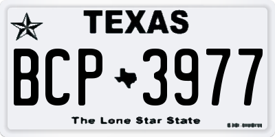 TX license plate BCP3977