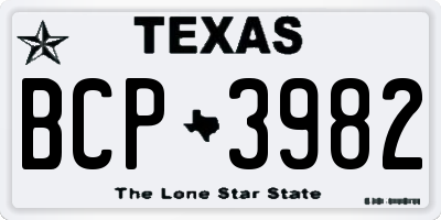 TX license plate BCP3982