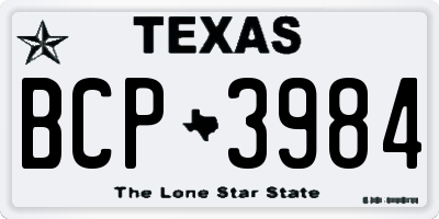 TX license plate BCP3984
