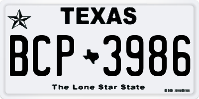 TX license plate BCP3986