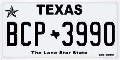 TX license plate BCP3990