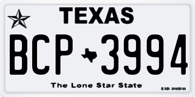 TX license plate BCP3994