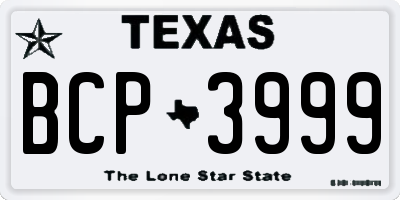TX license plate BCP3999
