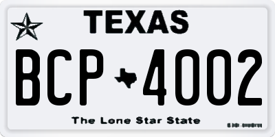 TX license plate BCP4002