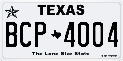 TX license plate BCP4004