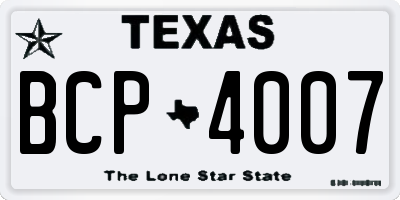 TX license plate BCP4007