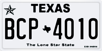 TX license plate BCP4010