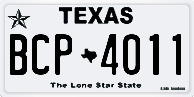 TX license plate BCP4011
