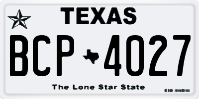 TX license plate BCP4027