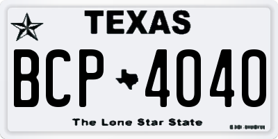 TX license plate BCP4040