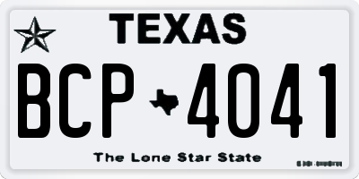 TX license plate BCP4041