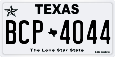 TX license plate BCP4044