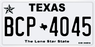 TX license plate BCP4045