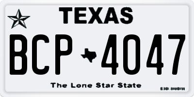 TX license plate BCP4047