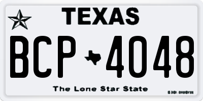 TX license plate BCP4048