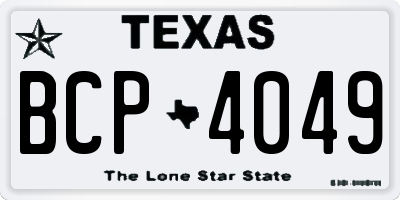 TX license plate BCP4049