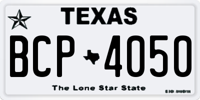 TX license plate BCP4050